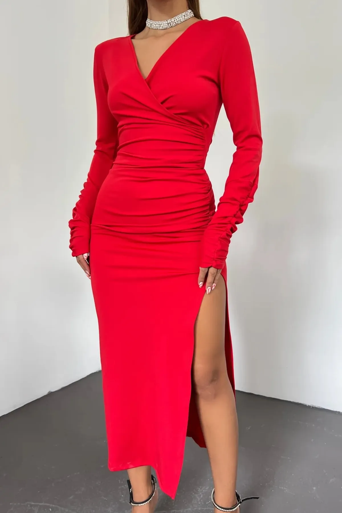 lovebox  Abendkleid & Abschlusskleid - Rot - Wickelschnitt