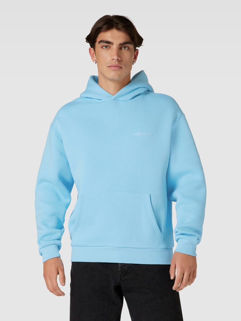 Hoodie mit Label-Print in hellblau