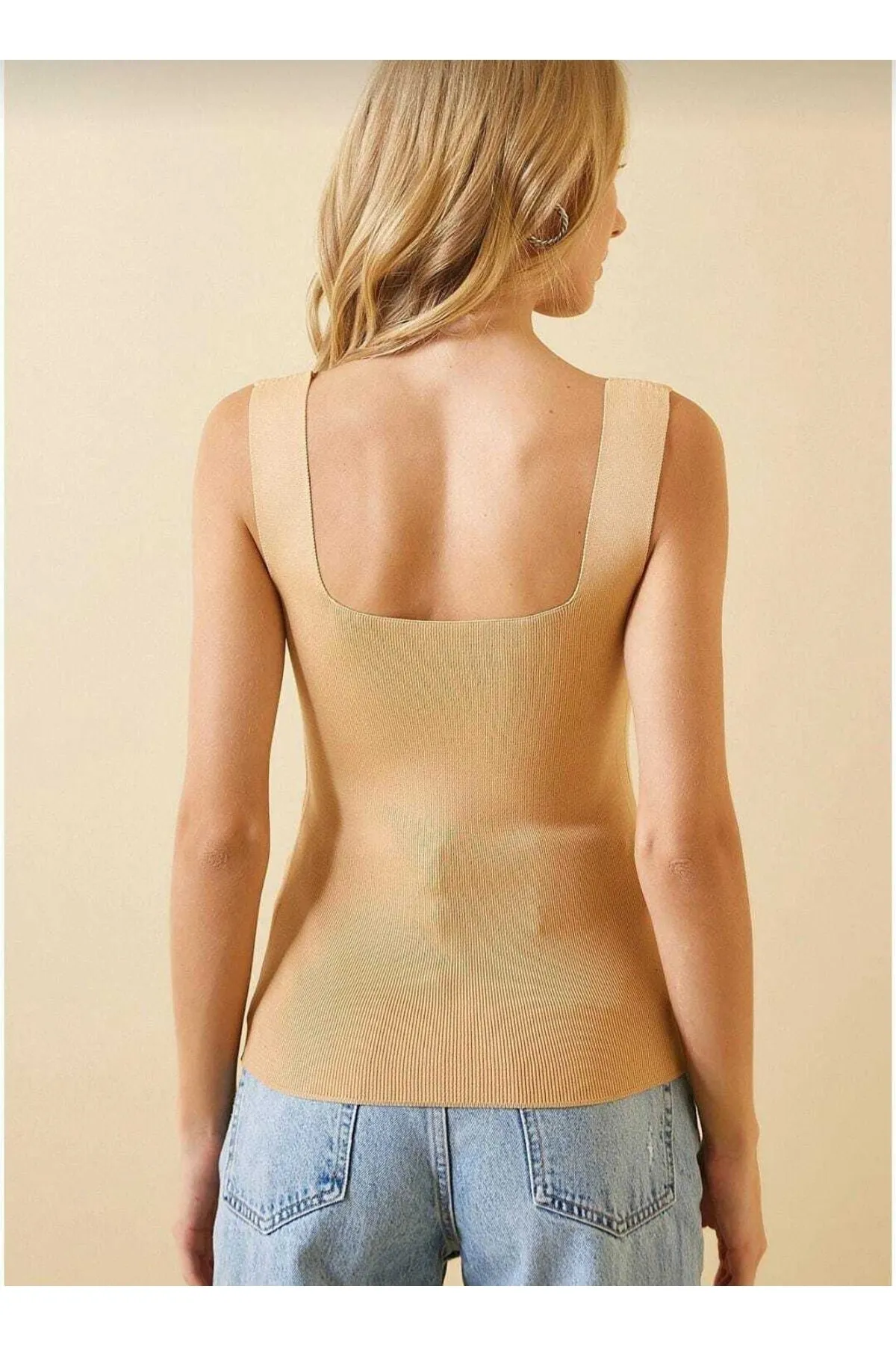 IŞILDA FASHION  Damenbekleidung, eckiger Ausschnitt, dicke Träger, bauchfreie Bluse