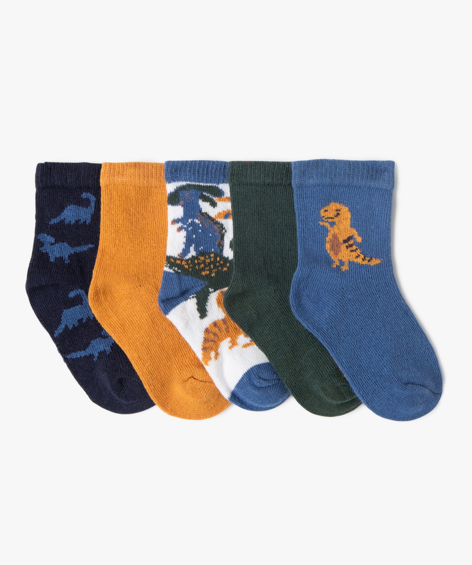 Chaussettes hautes motifs dinosaures Garçon (lot de 5) bleu | GEMO