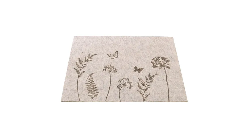 Platzmatte eckig Wildblumen braun
