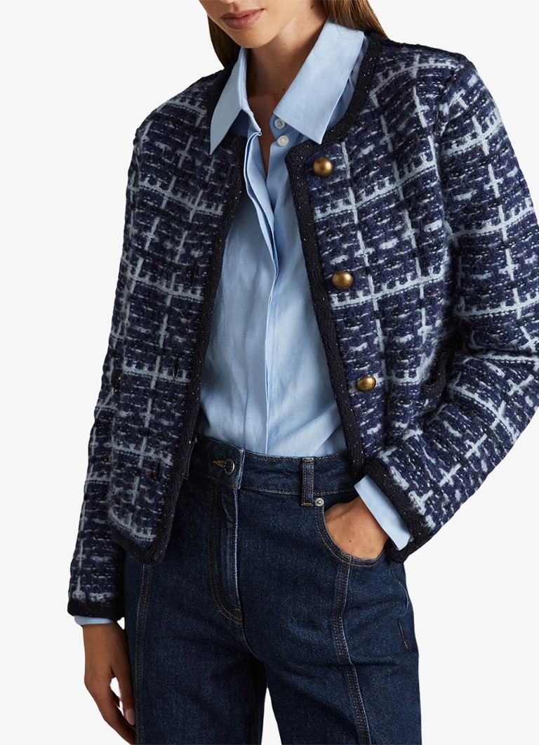 Reiss Felicity paksu neuletakki merinovillasekoitteesta tweed-jäljitelmällä
