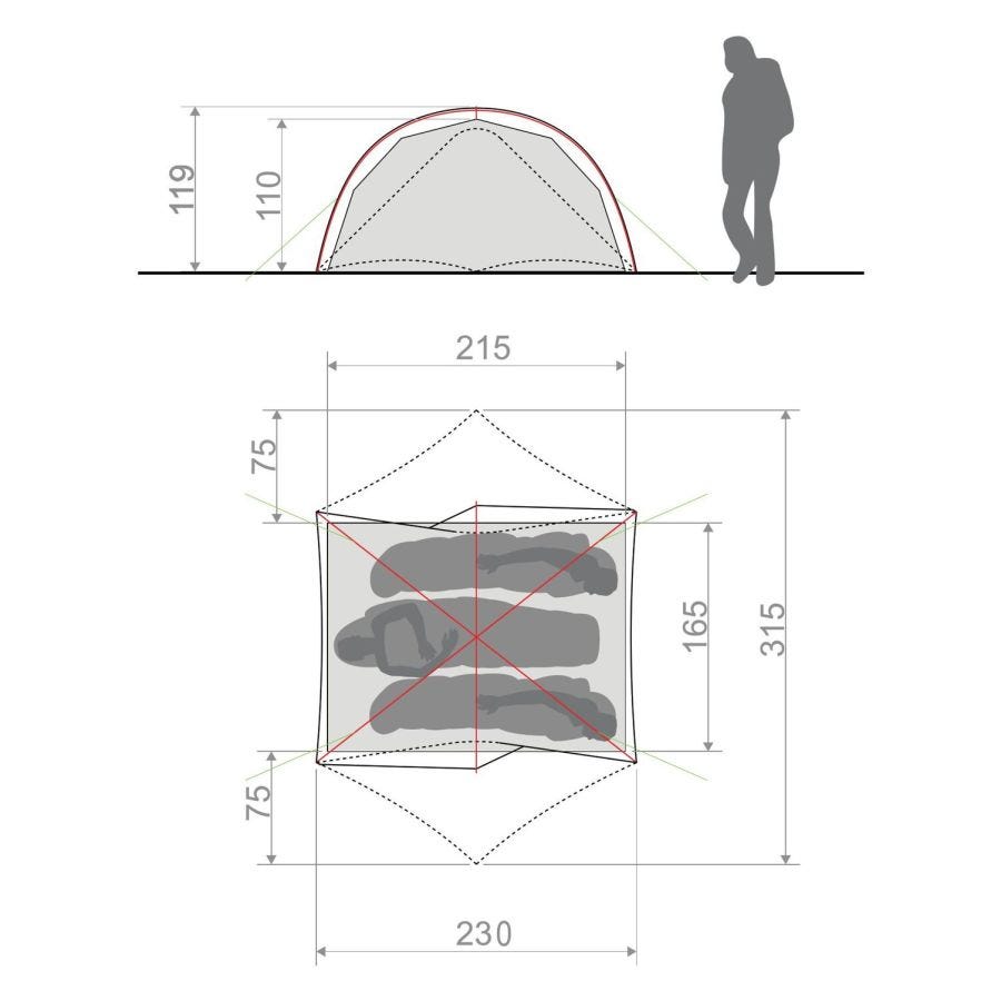 Space Seamless 2-3 Personen - Ultraleichtzelt