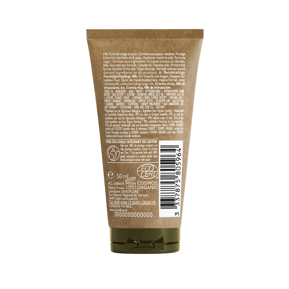 Sanoflore Aciana Botanica Crème riche hydratante apaisante certifiée bio