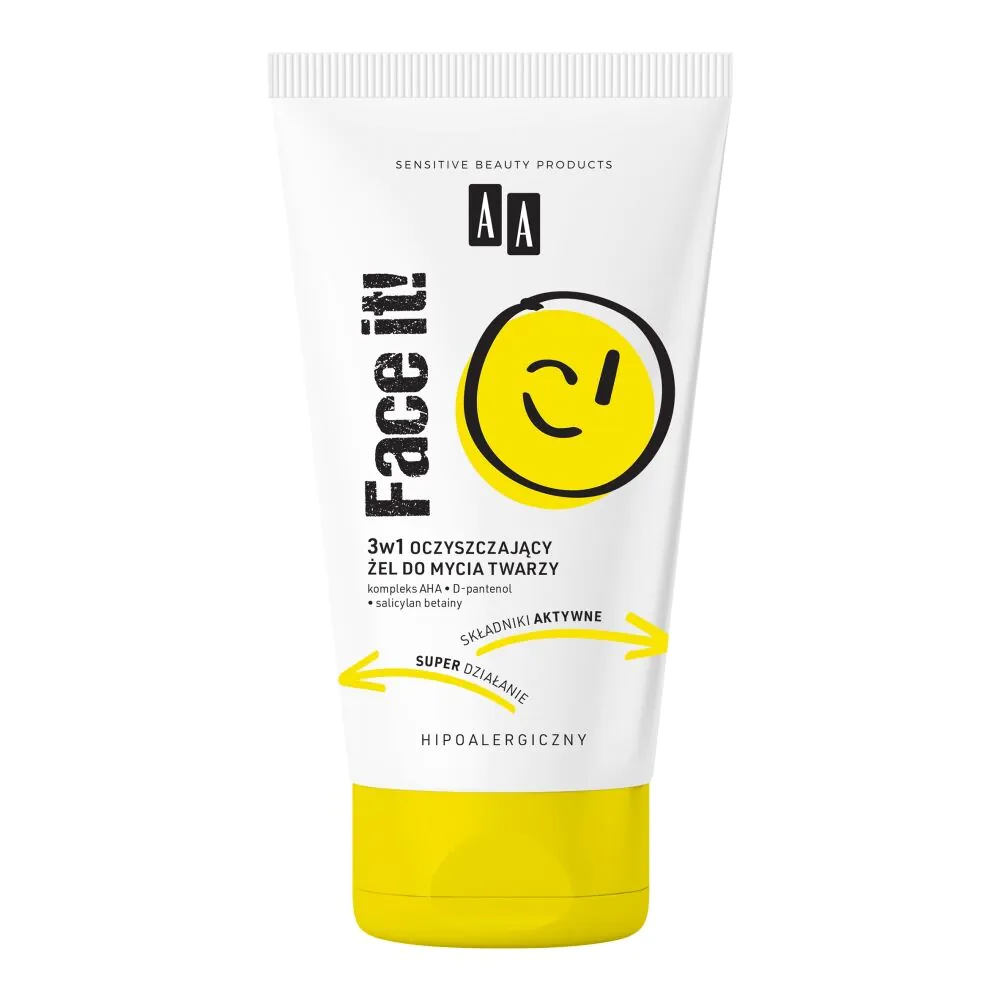 AA Face It! 3 viename valomasis veido prausimosi gelis
