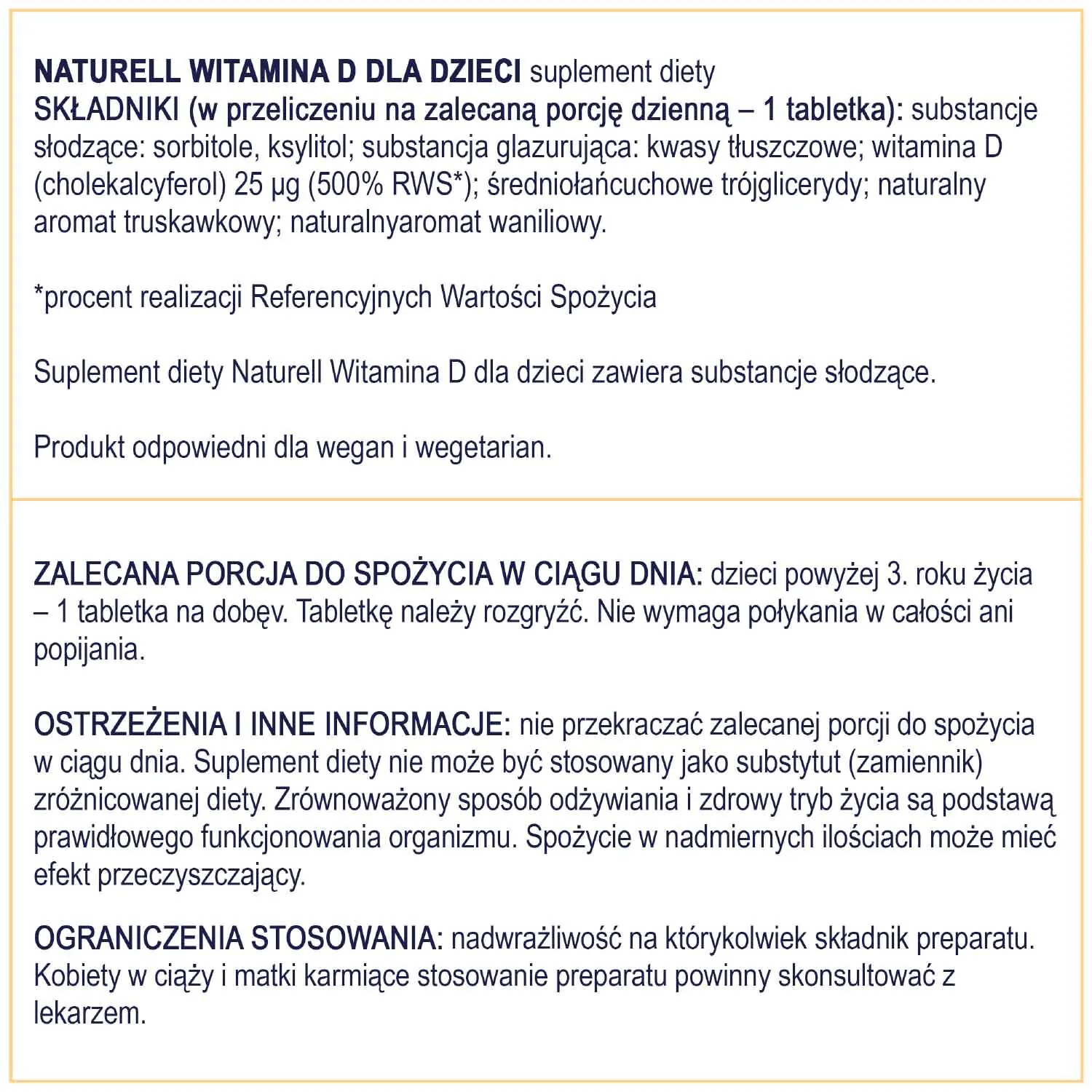 Naturell vitamino D vaikams kramtomosios tabletės 180 tablečių