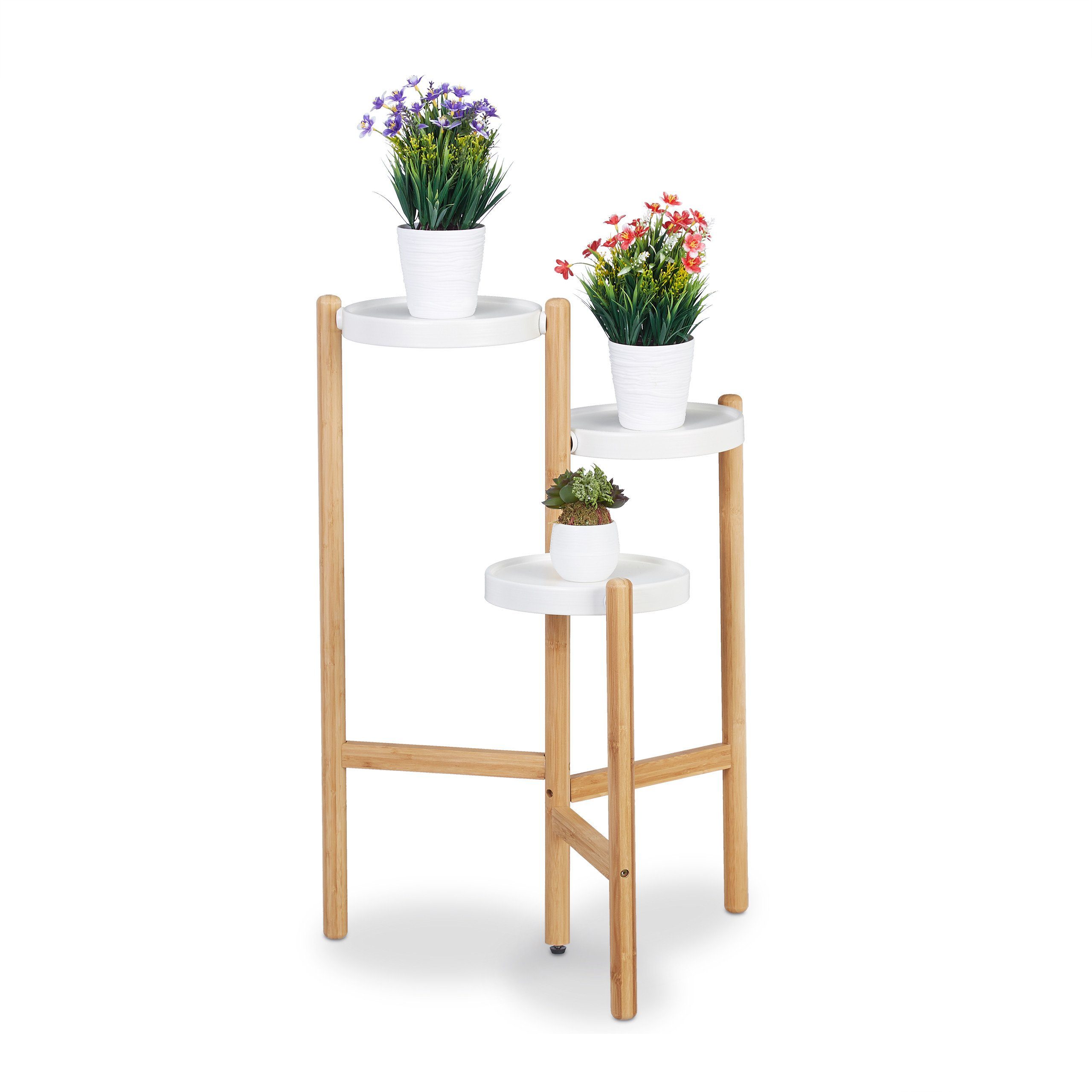 relaxdays Pflanzentreppe Blumentreppe 3-stufig