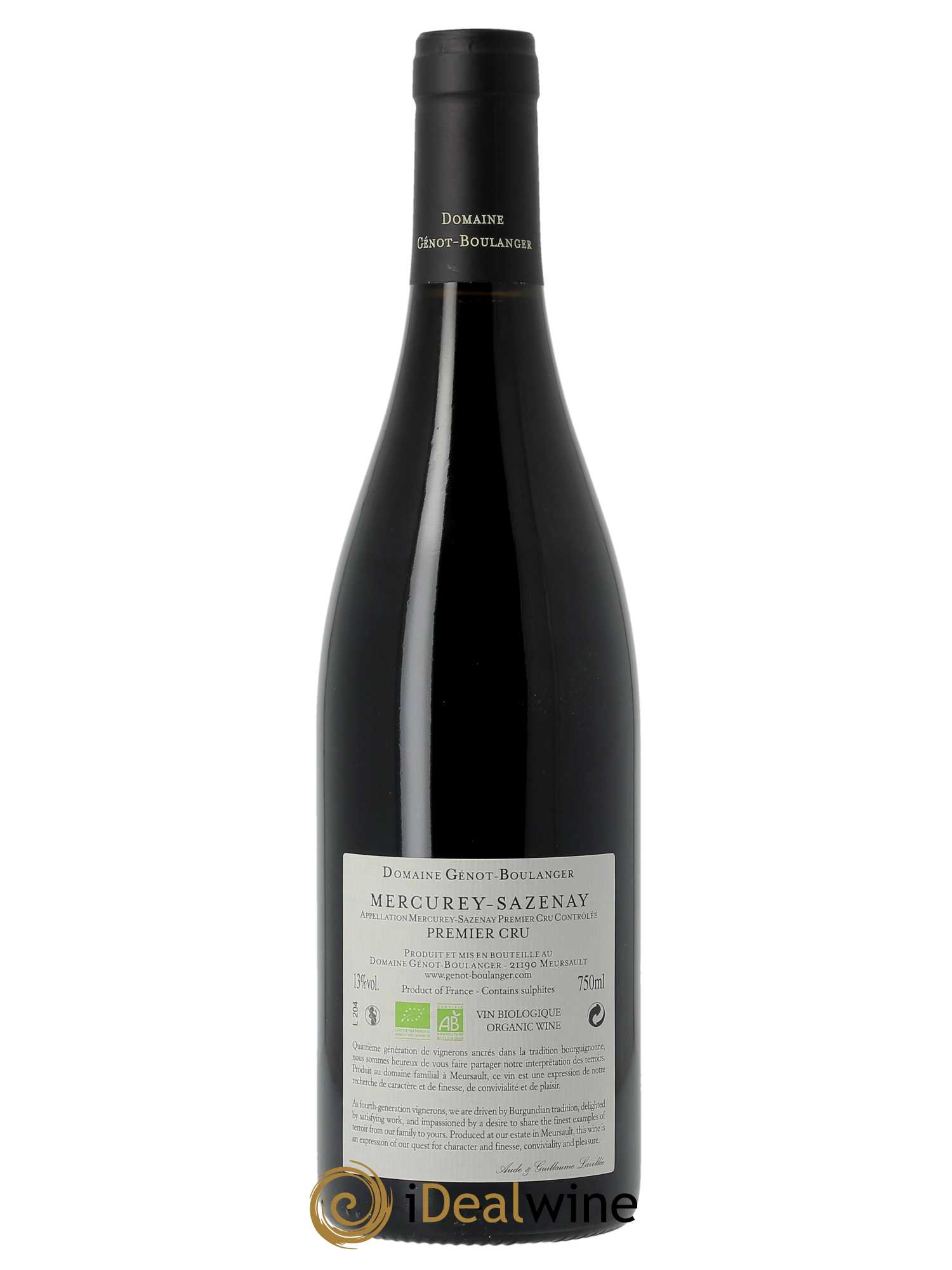 Mercurey 1er Cru En Sazenay Génot-Boulanger (Domaine)  2020 - Lot de 1 Bouteille