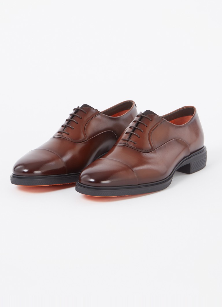 Sapato Santoni Easy On de couro com cadarço