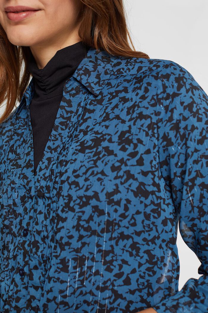 Gemusterte Chiffon-Bluse mit Glitzereffekt