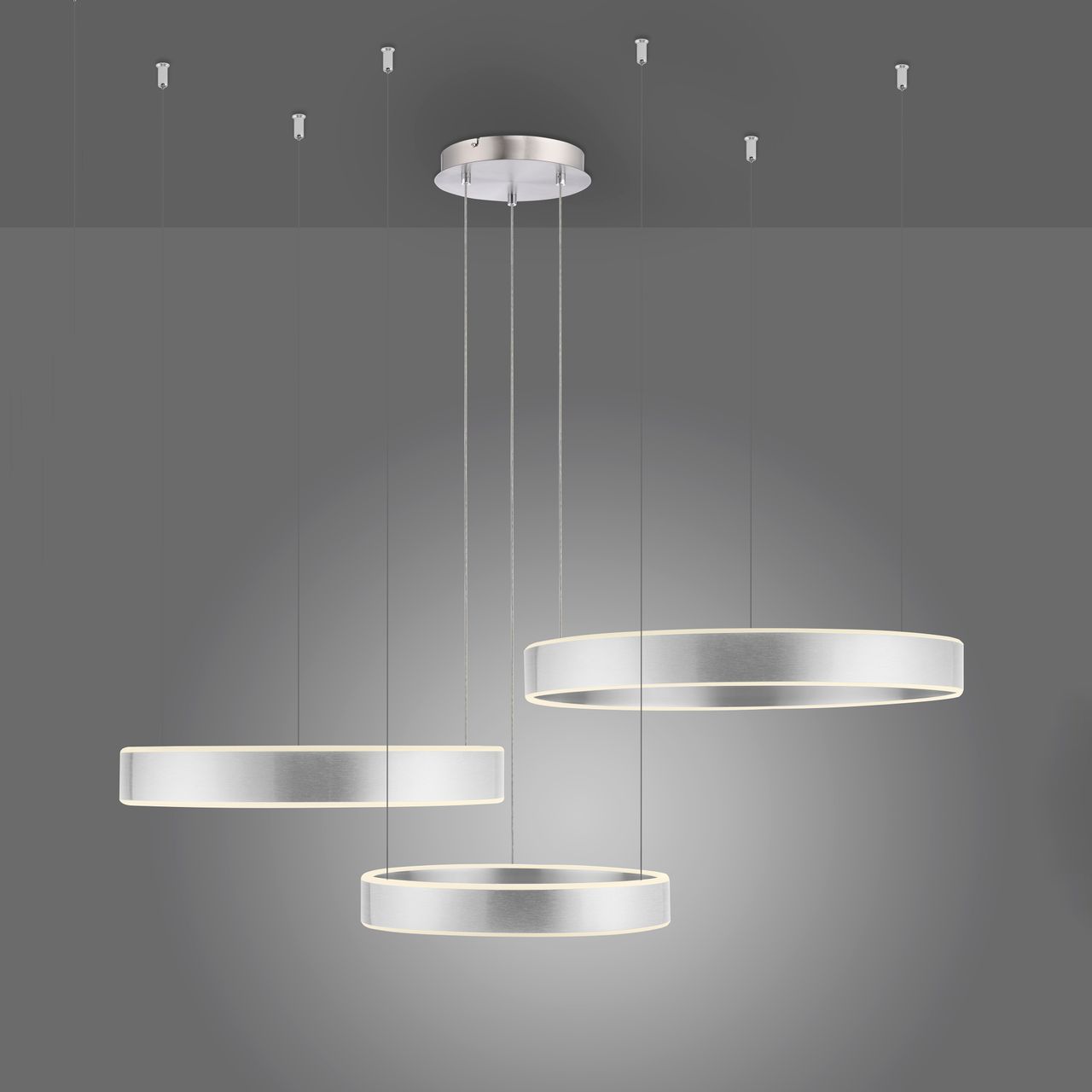 Paul Neuhaus LED Pendelleuchte SCULLI, CCT, dimmbar, separat schaltbar, Stahl