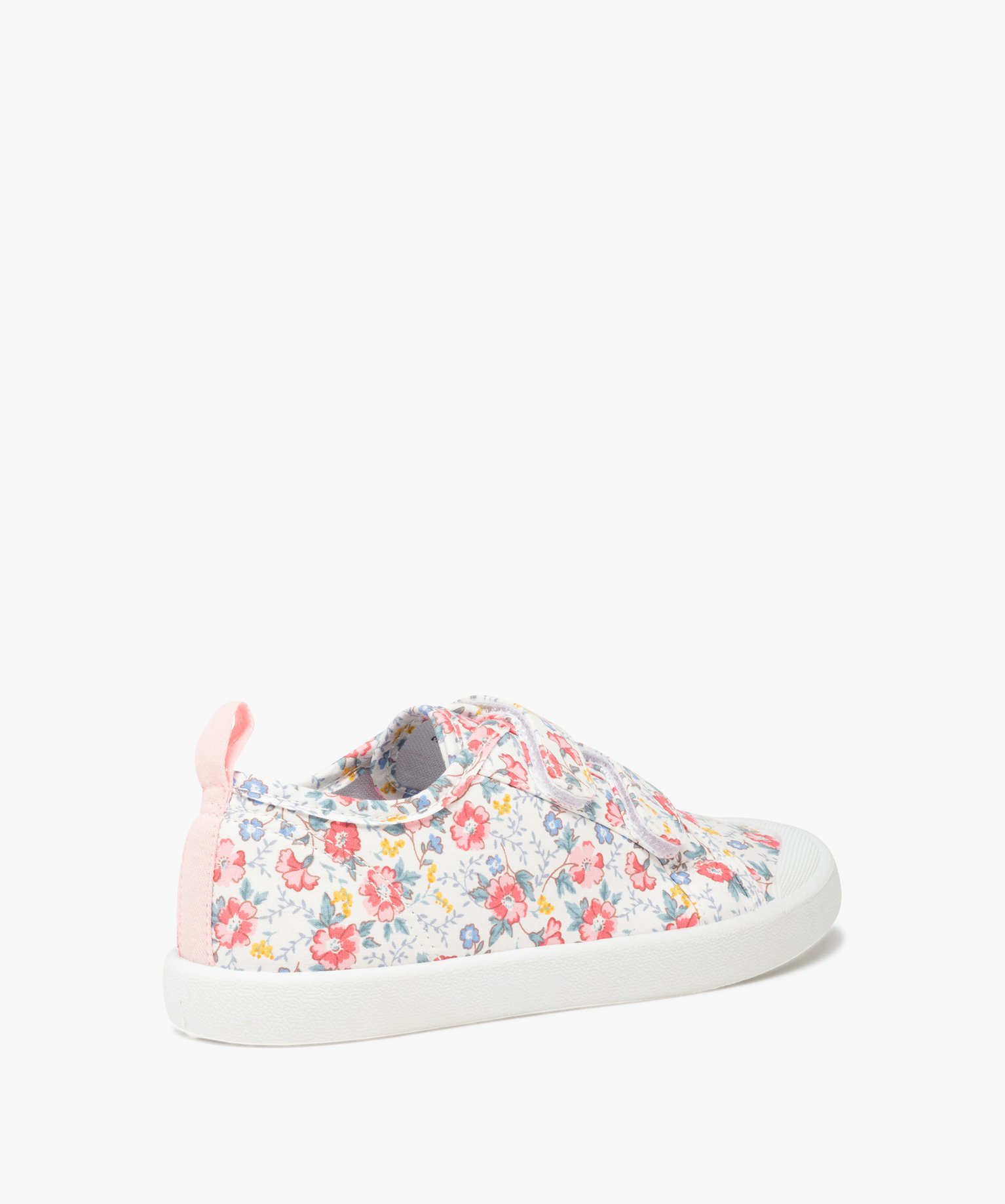 Baskets fille en toile imprimée fleurs fermeture scratch vert | GEMO