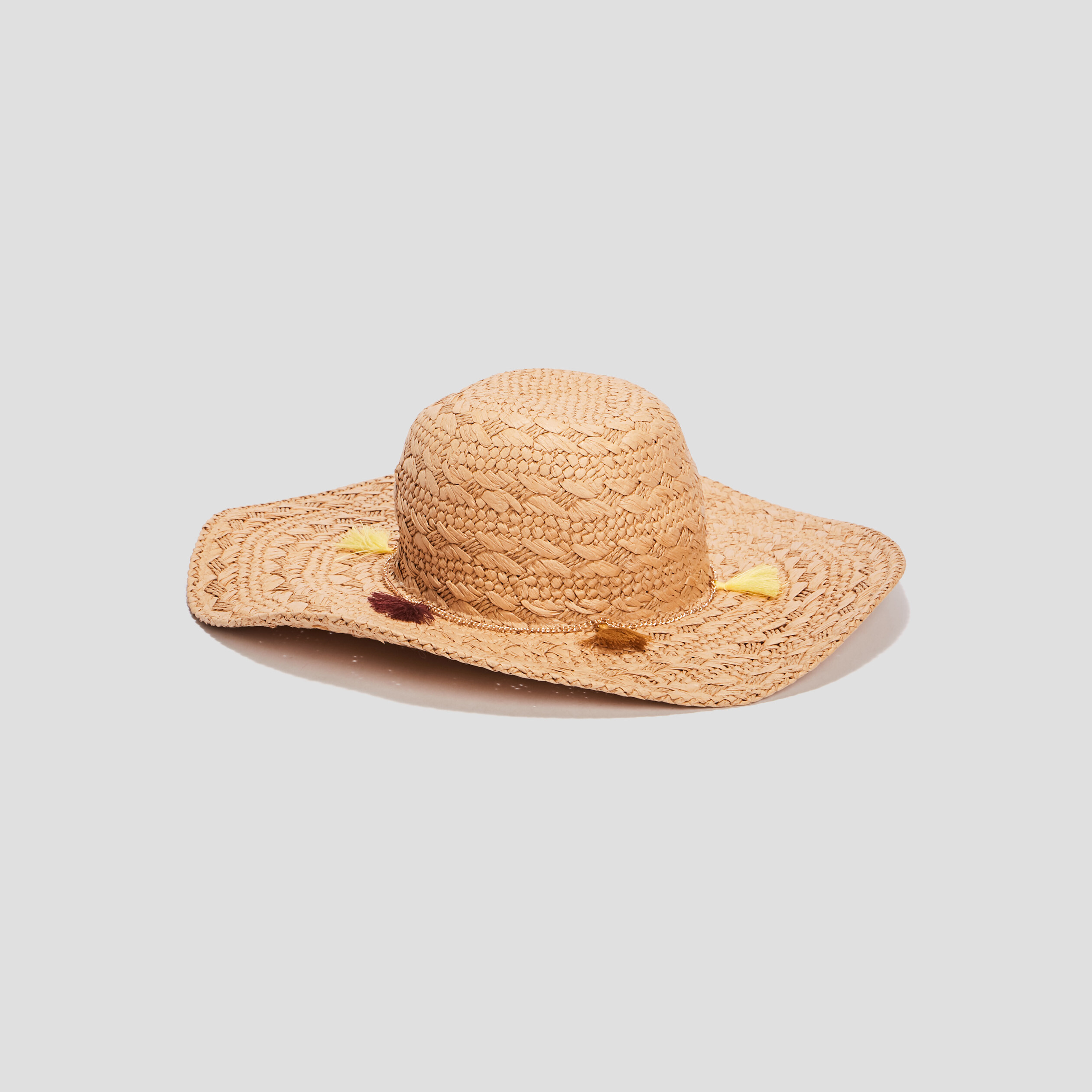 Chapeau tressé à pampilles beige femme | La Halle