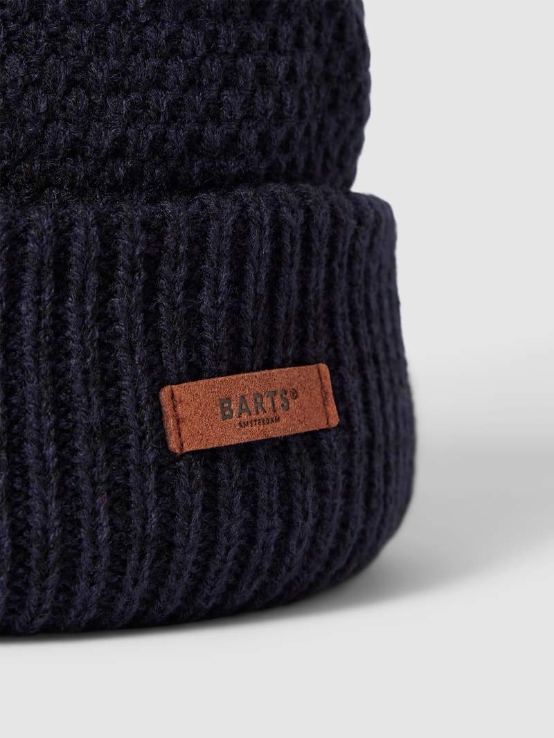 Beanie mit Label-Detail in marineblau