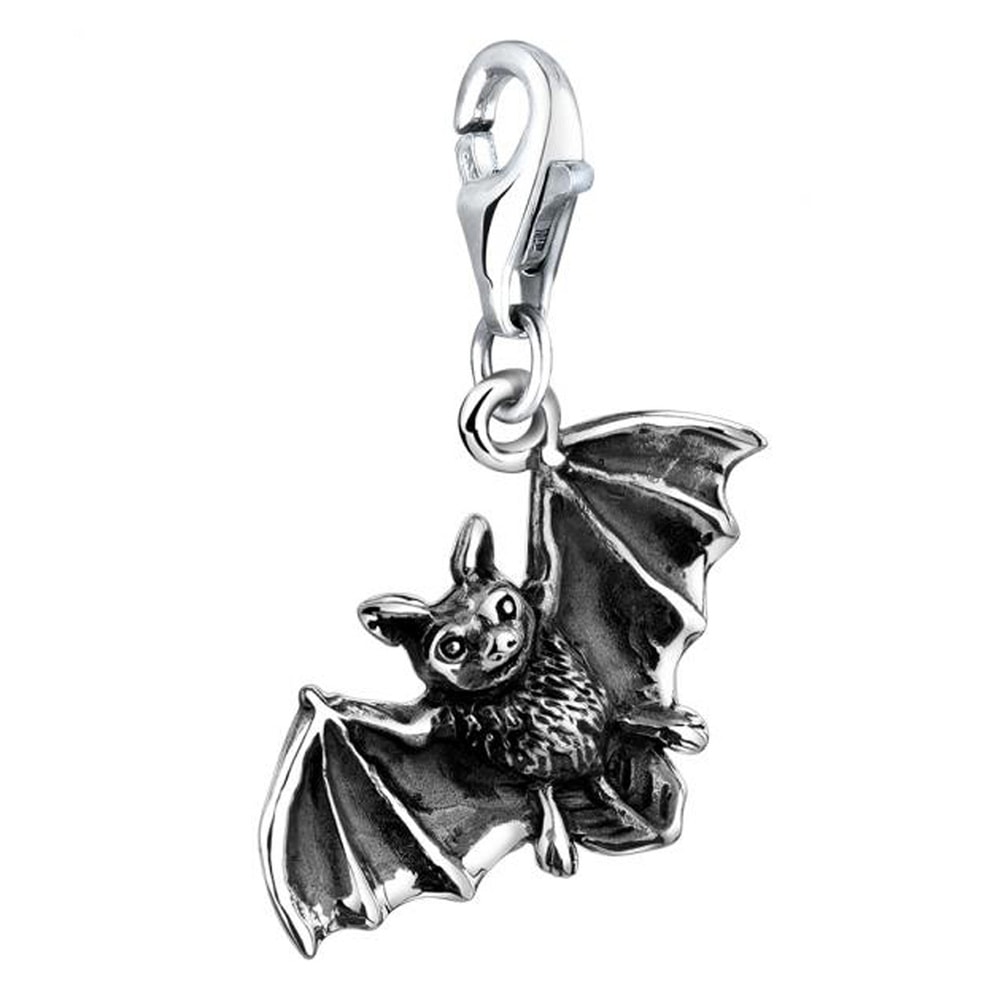 Nenalina Nenalina Amulette Pendentif Chauve-Souris Halloween en Argent 925 Pendentif