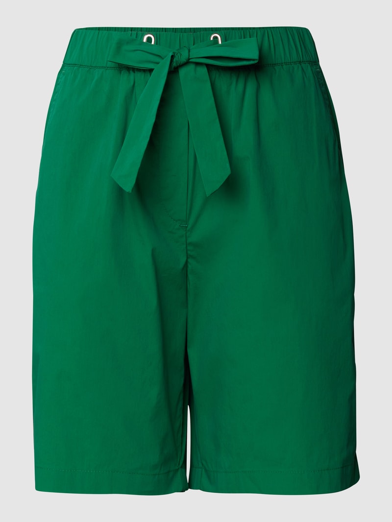 High Waist Bermudas mit Tunnelzug in grün