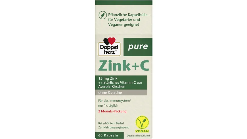 Doppelherz pure Zink + C 60 Kapseln