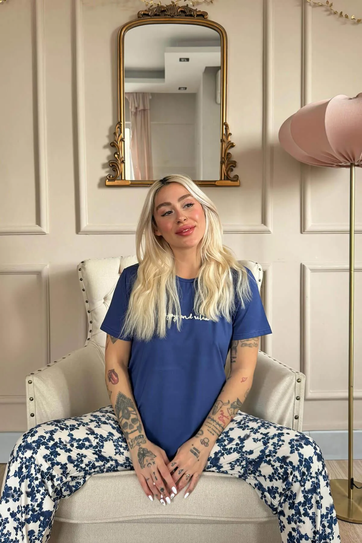Pijamaevi  Pyjama set - Dunkelblau - Unifarben