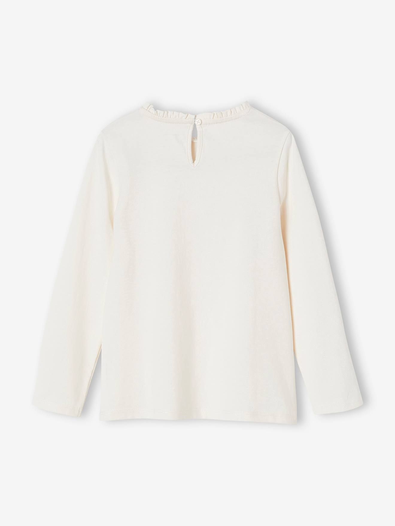 Vertbaudet Mädchen Shirt mit Rüschendetails - wollweiß