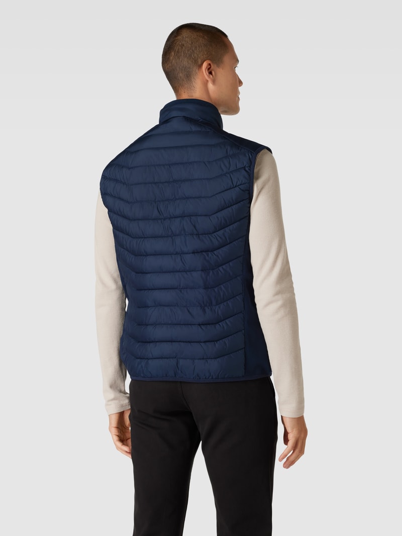 Steppweste mit Label-Detail in marineblau