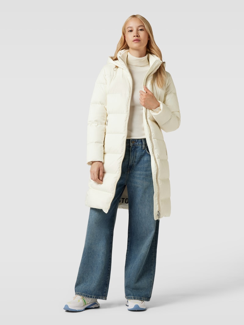 Daunenmantel mit Kapuze mit Tunnelzug in offwhite