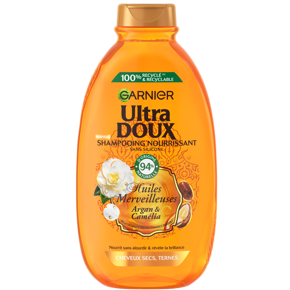 garnier Ultra Doux Merveilleux Shampooing Merveilleux Huiles d'Argan et Camélia Maxi Format