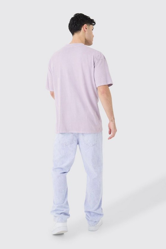 Zerrissenes Oversize T-Shirt mit Stickerei