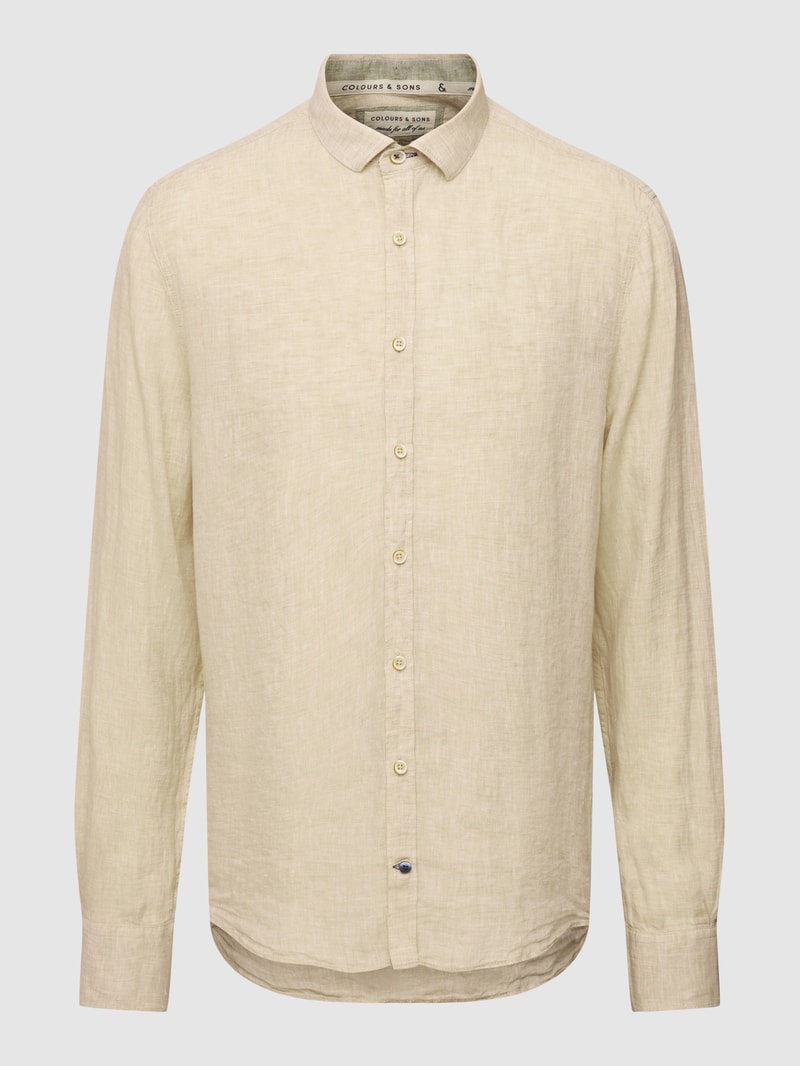 Business-Hemd mit Kentkragen in beige