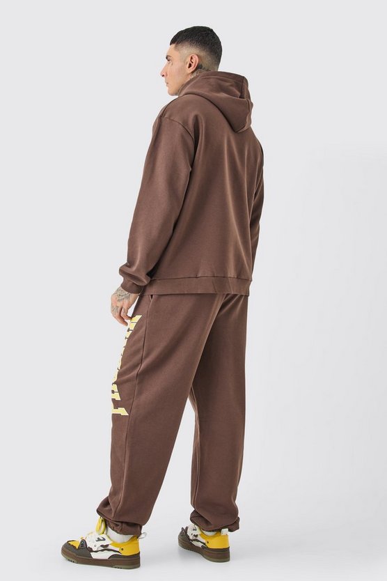 Tall Oversize Trainingsanzug mit Kapuze und Phoenix-Print