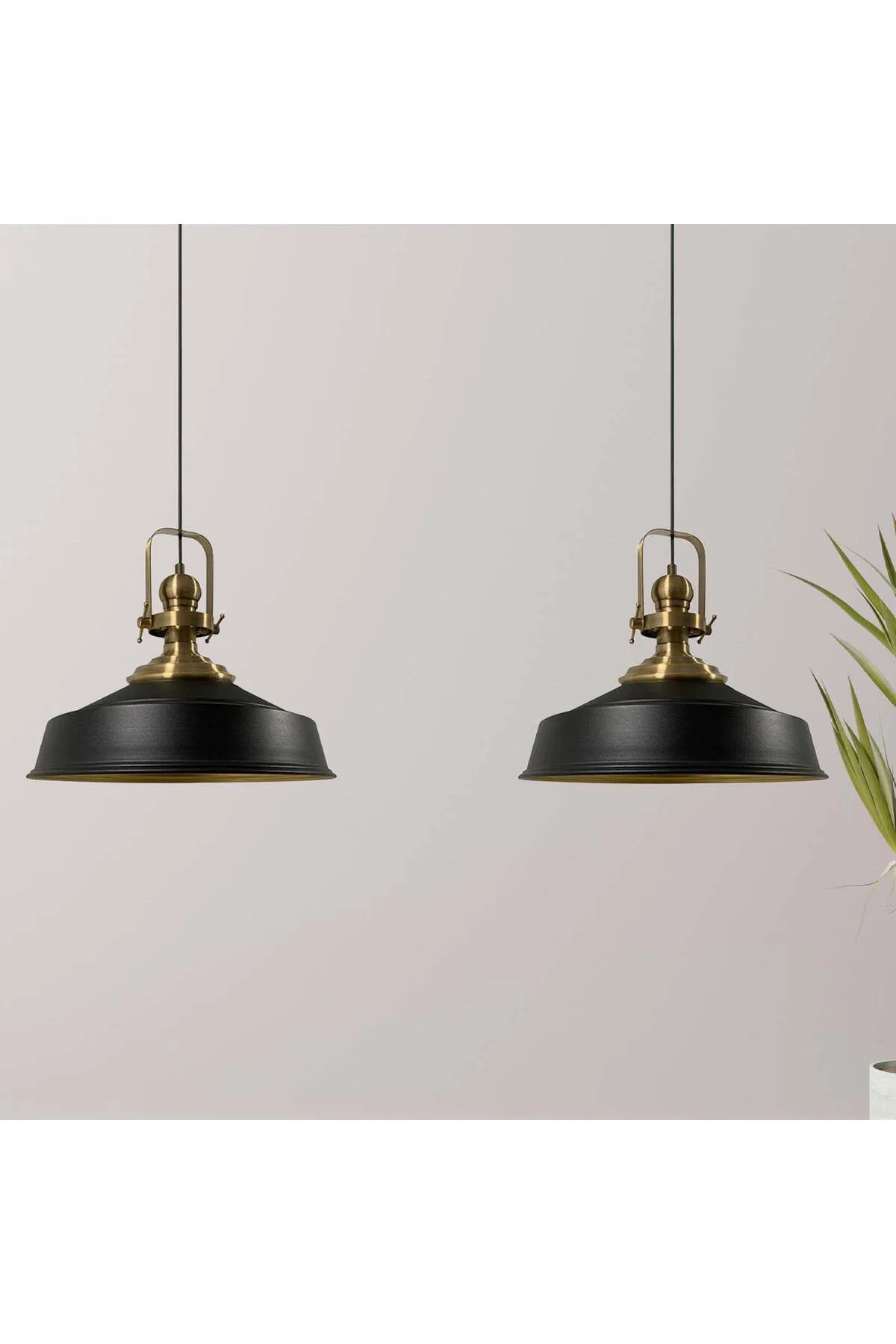Bamyum  Pendelleuchte Asletl, 2 Flammig Metall 41 cm, Schwarz Lampe