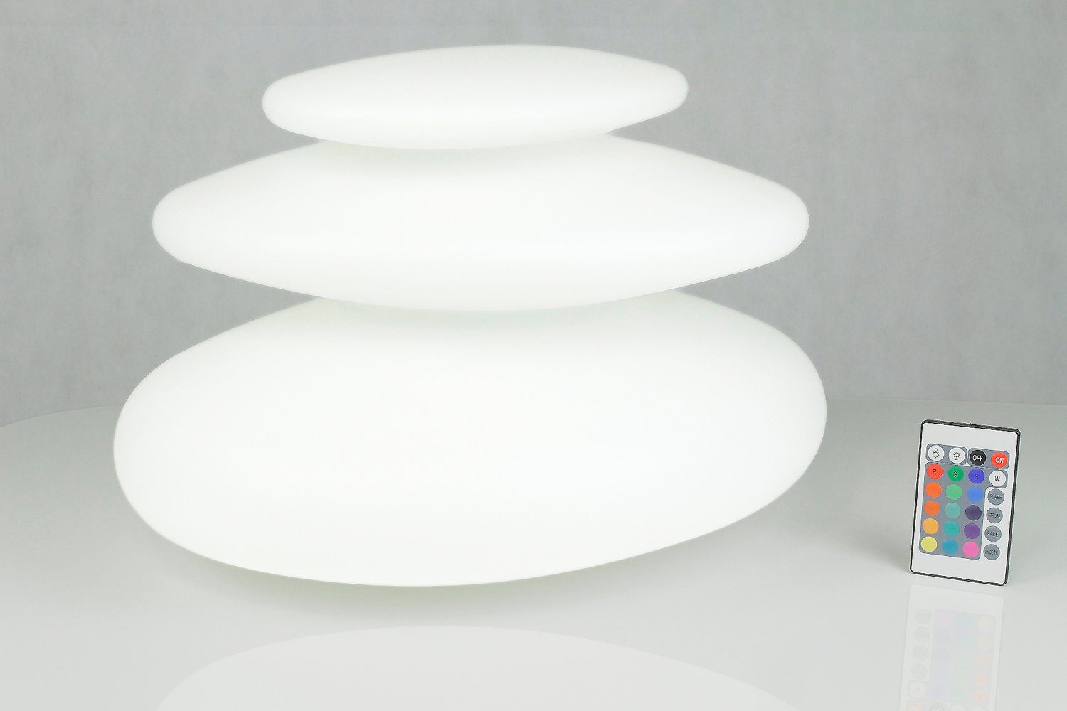 Arnusa Kugelleuchte Flatstones mobile Lampe, Dimmfunktion, LED fest integriert, 16 Leuchtfarben per Fernbedienung wählbar, mit Fernbedienung und Farbwechsel, Akku-Funktion