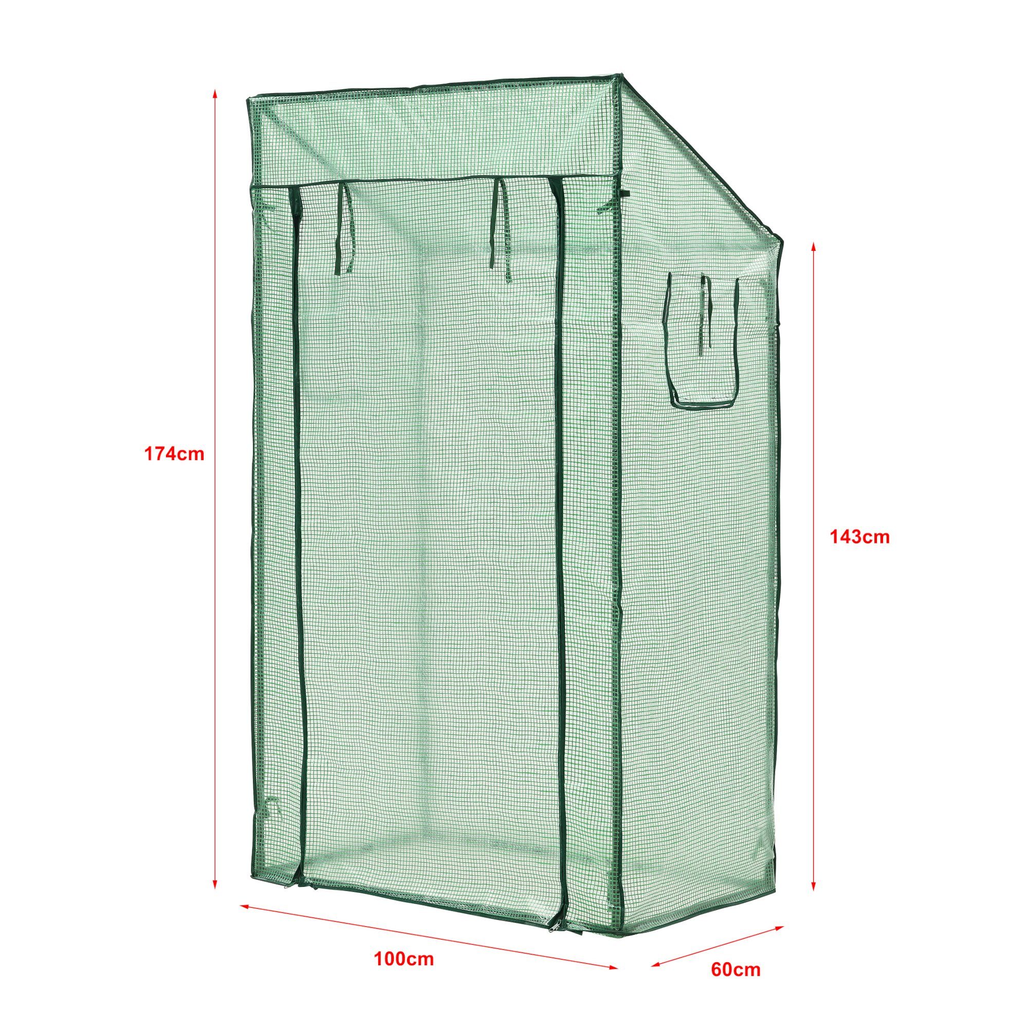 en.casa Tomatengewächshaus, Terzigno 100x60x174cm Gartenhaus Transparent