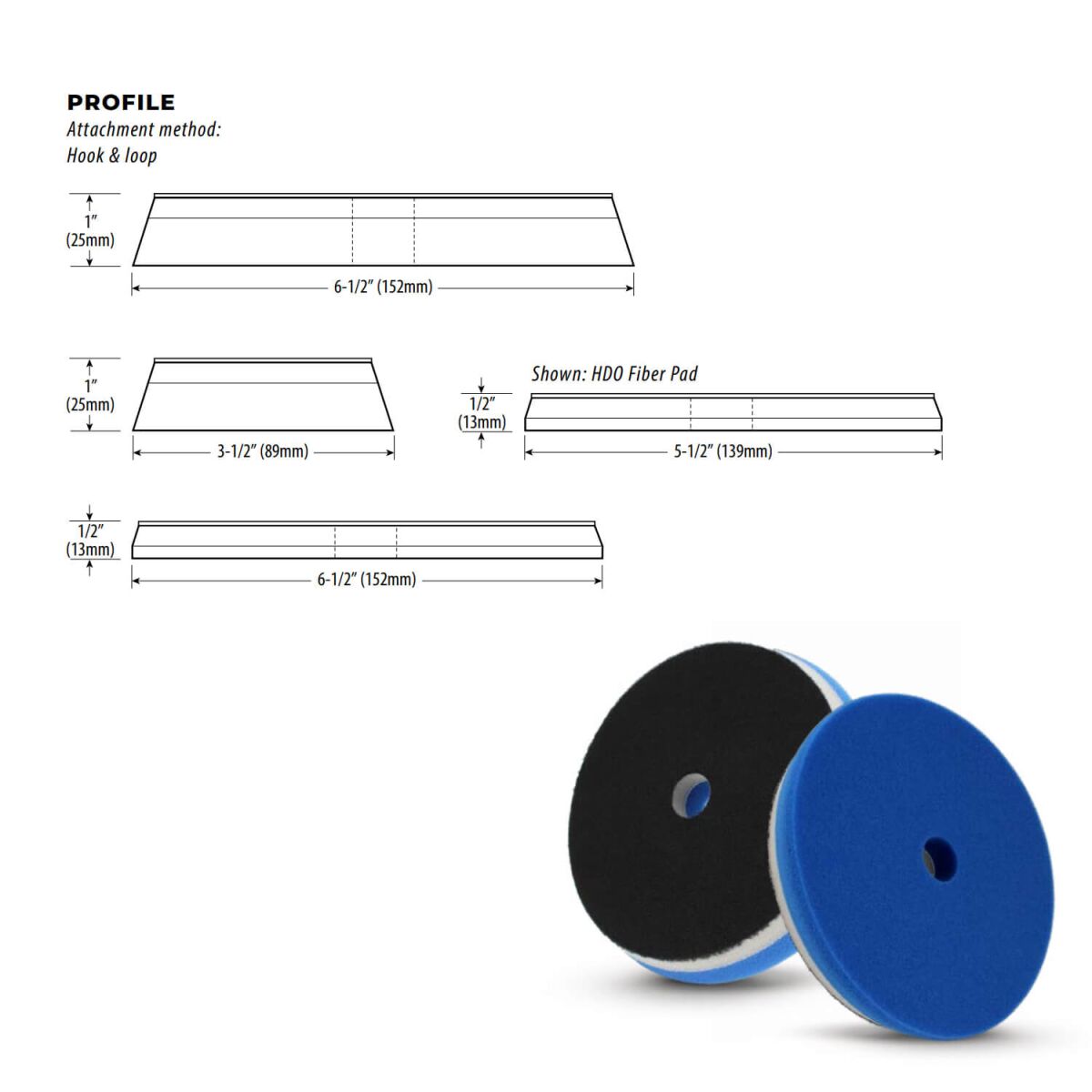 Lake Country HDO Fiber Heavy Cutting Pad blau 125mm