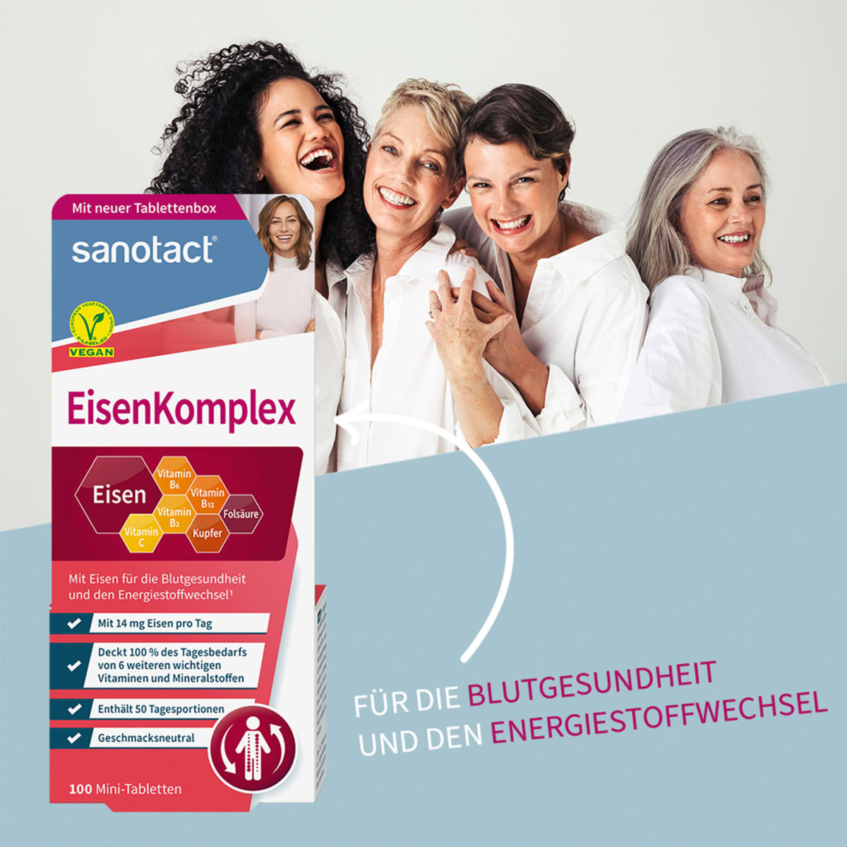 Eisen Komplex Mini-Tabletten (100 Stück), 15 g