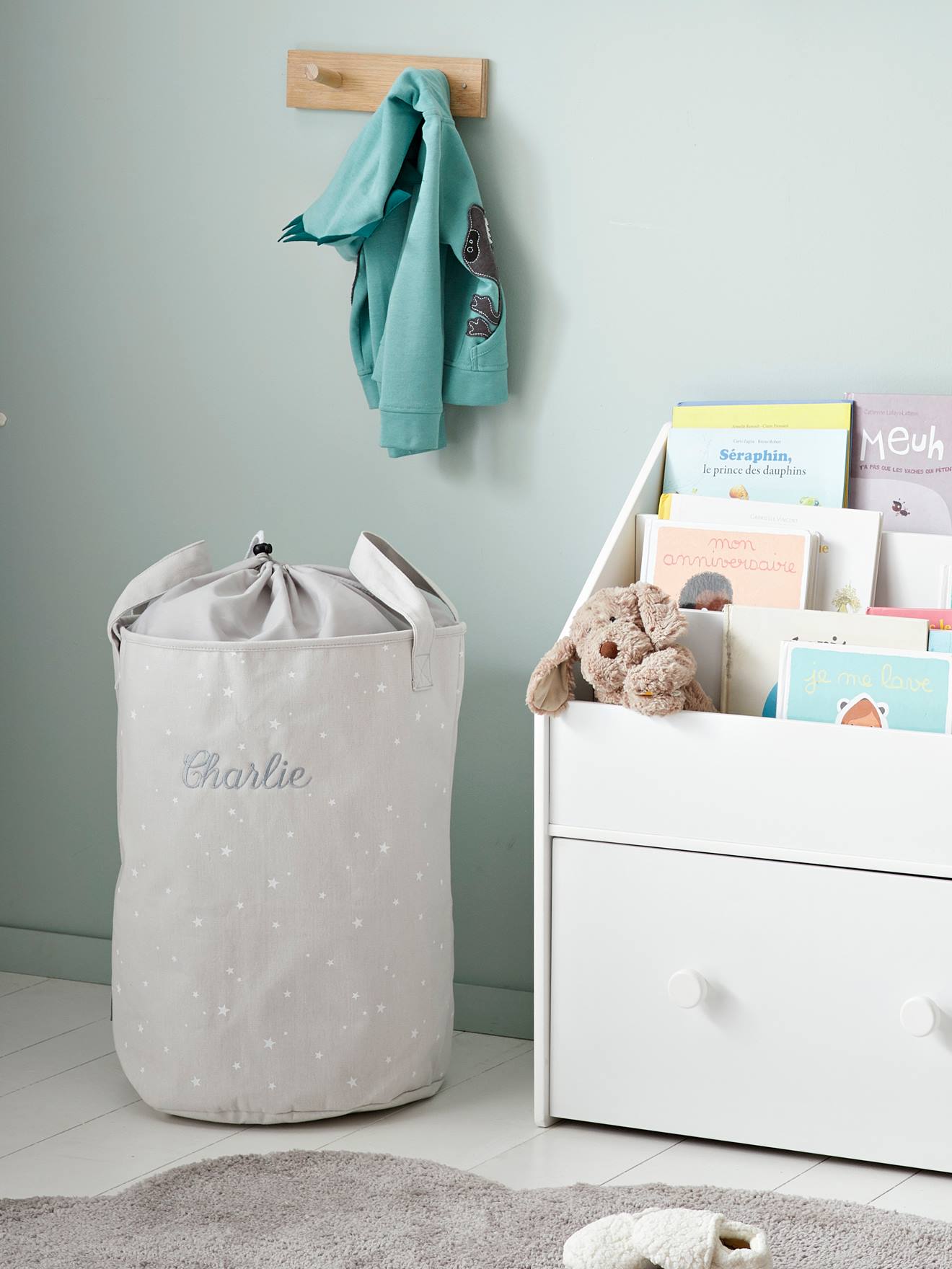 Panier à linge personnalisable gris