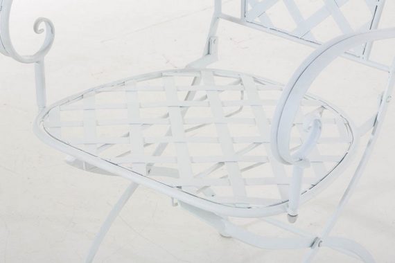 TPFGarden Gartenstuhl Athan - für Garten, Balkon, Terrasse - Farbe: weiß (Hochwertiger und stabiler Metallstuhl aus handgefertigtem Eisen, 1 St), Balkonstuhl, Bistrostuhl - Maße (TxBxH): 51 x 56 x 93cm