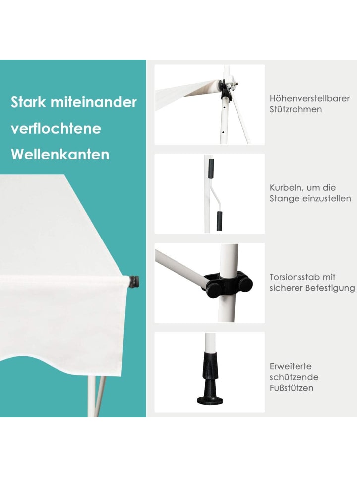 COSTWAY Klemmmarkise 395 cm in Beige günstig kaufen onesize