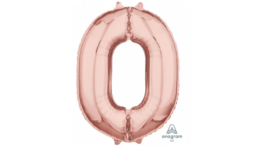 Amscan - Folienballon Zahl 0 rose-gold 26
