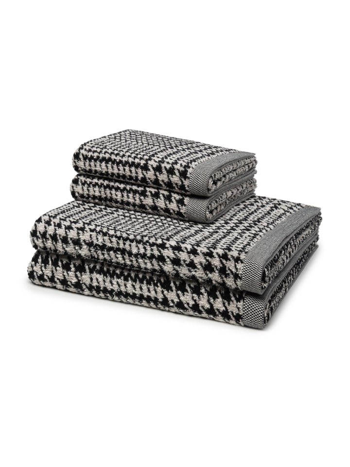 Möve 2 X Handtuch 2 X Duschtuch - im Set Brooklyn Glencheck in Nature/Black günstig kaufen 6