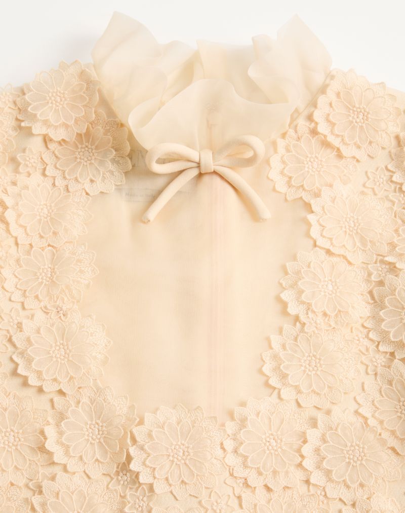 Kort Broderet Crepe Couture Kjole