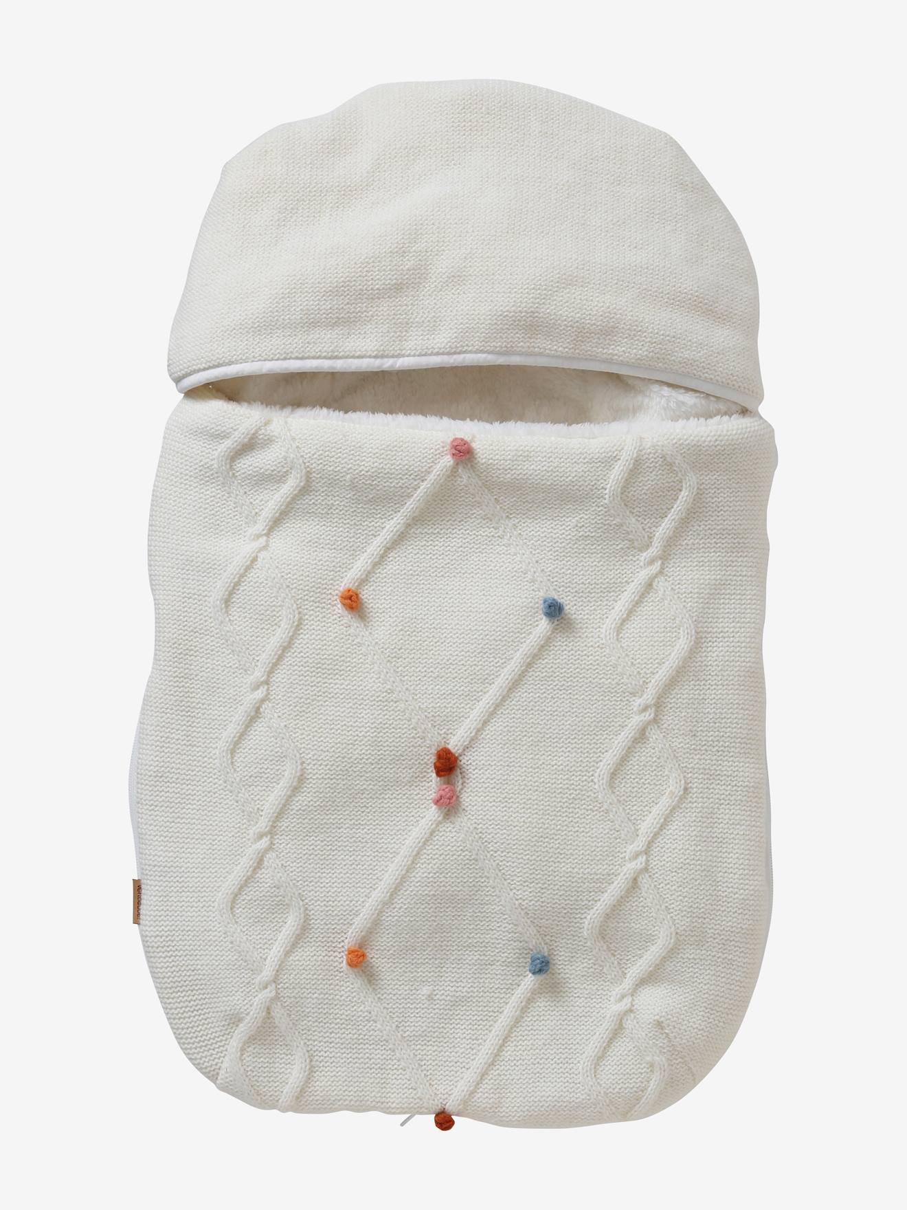 Chancelière tricot doublée polaire pour siège-auto coque