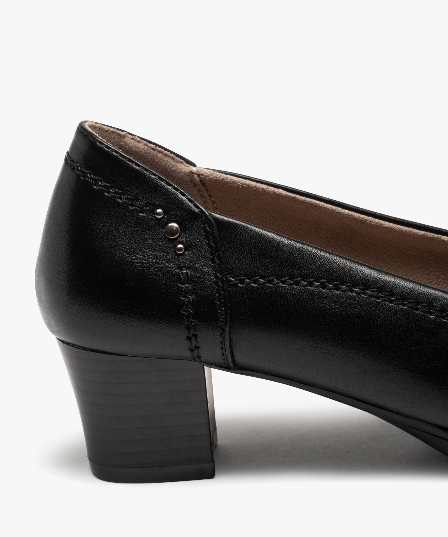 Escarpin confort à bout rond et petit talon femme noir | GEMO