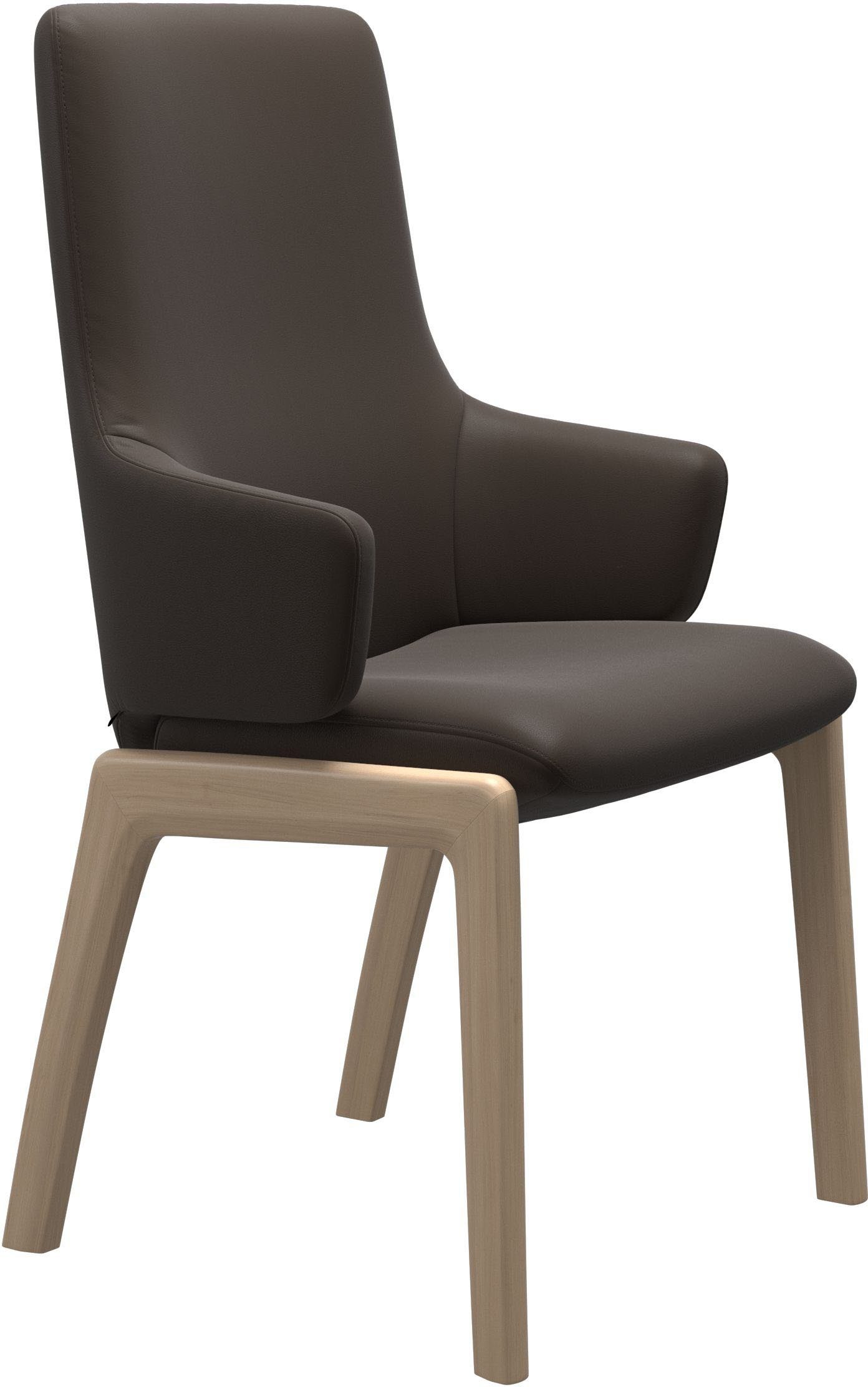 Stressless® Polsterstuhl Laurel, High Back mit Armlehne, Größe L, mit abgerundeten Beinen in Schwarz