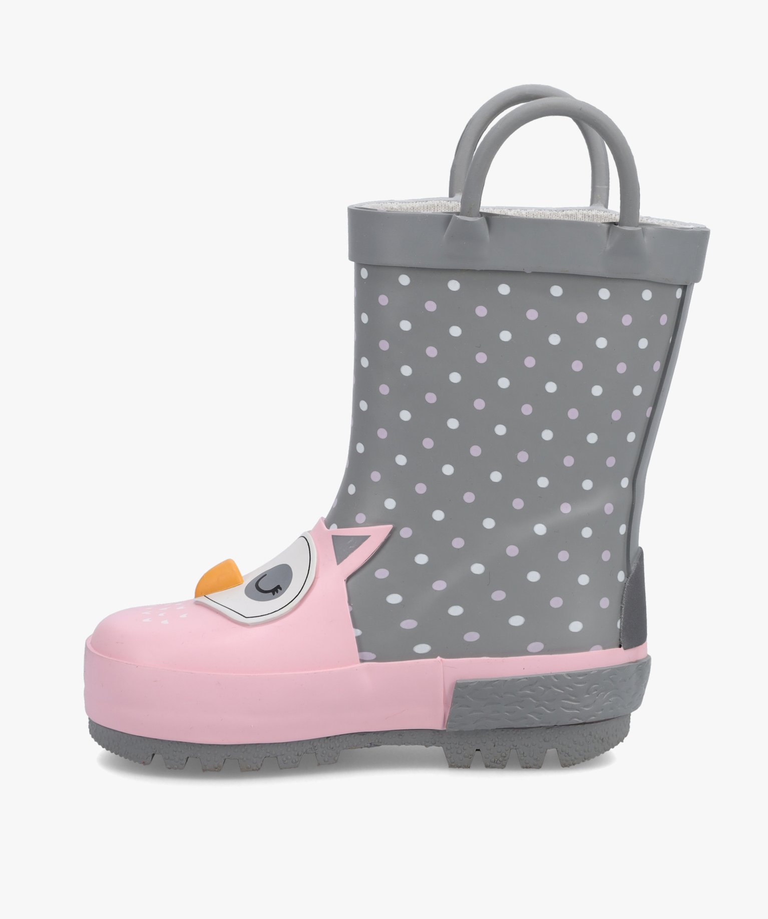 Bottes de pluie bébé fille à anses motif chouette en relief gris | GEMO
