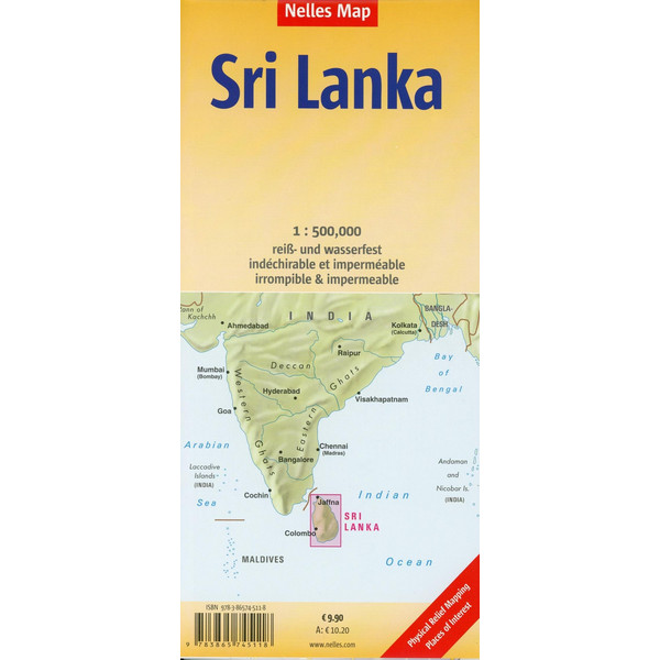 Nelles Map Sri Lanka Polyart-Ausgabe 1:500.000 - Karte