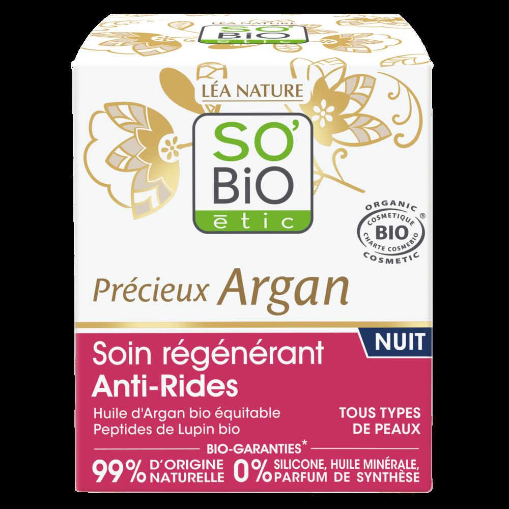 LÉA NATURE SO BiO étic Soin régénérant Anti-Rides nuit, Précieux Argan Soin regénérant