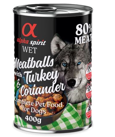 Alpha Spirit Dog Meatballs 6 x 400 g