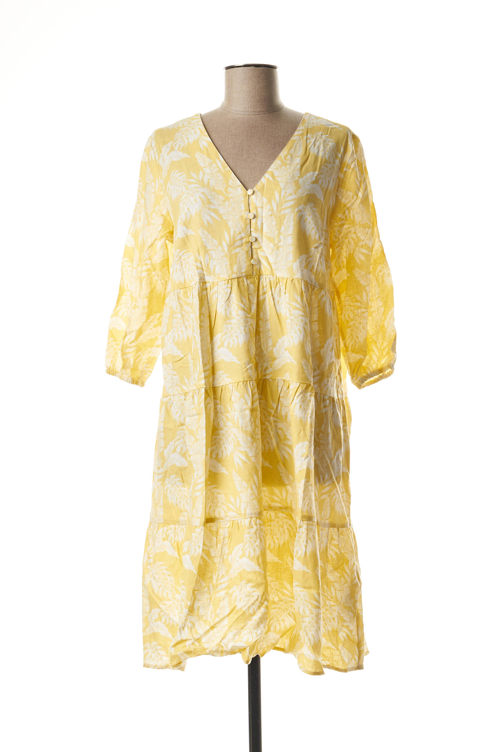Cream Tuniquemanchelongue Femme couleur jaune