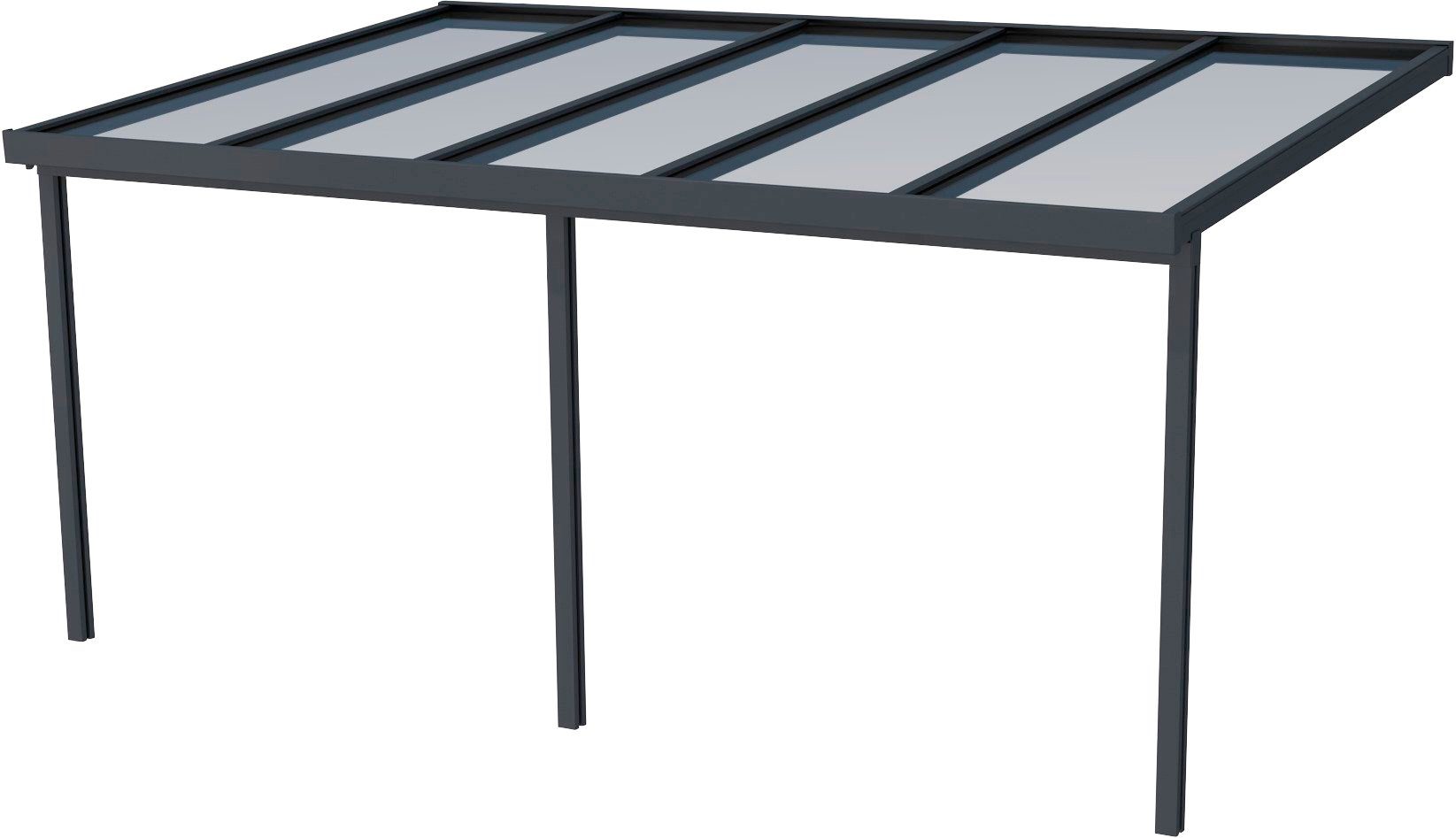 GUTTA Terrassendach Premium, BxT: 510x306 cm, Bedachung Doppelstegplatten, BxT: 510x306 cm, Dach Polycarbonat gestreift weiß