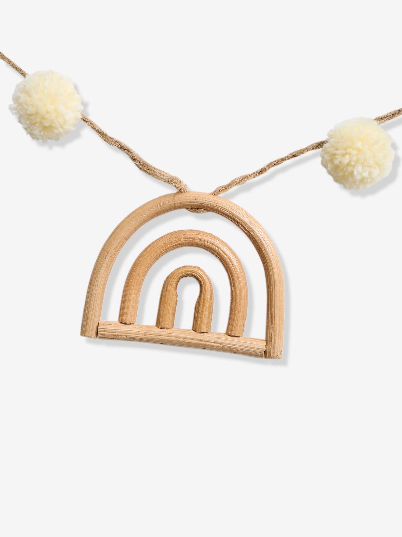 Vertbaudet Kinderzimmer Girlande REGENBOGEN, Rattan - beige